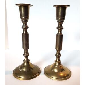 Candle Holders Candlesticks Solid Brass 7" Inch Pair Vintage